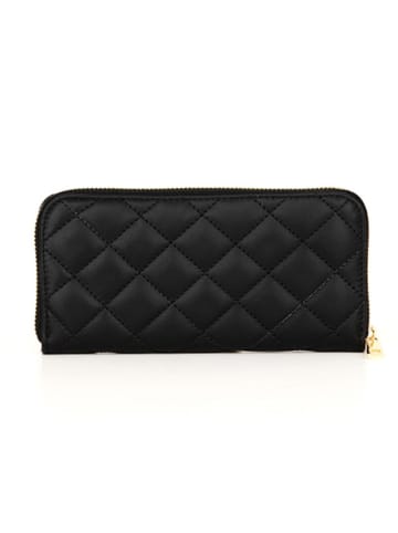 Mia Tomazzi Leder-Geldbörse "Frosinone" in Schwarz - (B)20 x (H)10 x (T)3 cm