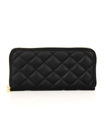 Mia Tomazzi Leder-Geldbörse "Frosinone" in Schwarz - (B)20 x (H)10 x (T)3 cm