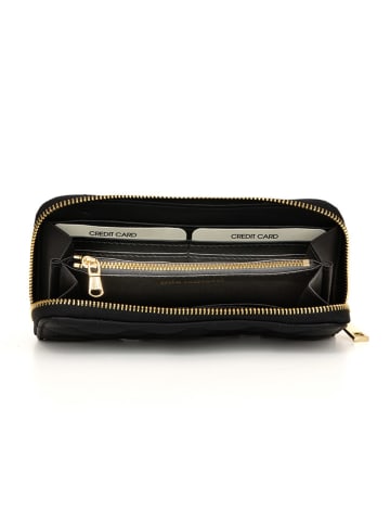 Mia Tomazzi Leder-Geldbörse "Frosinone" in Schwarz - (B)20 x (H)10 x (T)3 cm