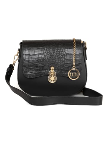Mia Tomazzi Skórzana torebka "Barbavara" w kolorze czarnym - 19 x 17 x 6,5 cm