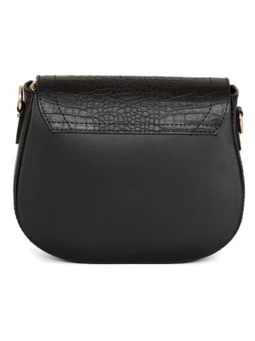 Mia Tomazzi Leren schoudertas "Barbavara" zwart - (B)19 x (H)17 x (D)6,5 cm