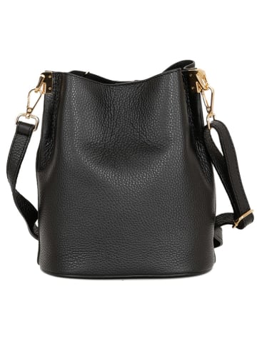 Mia Tomazzi Leren schoudertas zwart - (B)20 x (H)23 x (D)14 cm