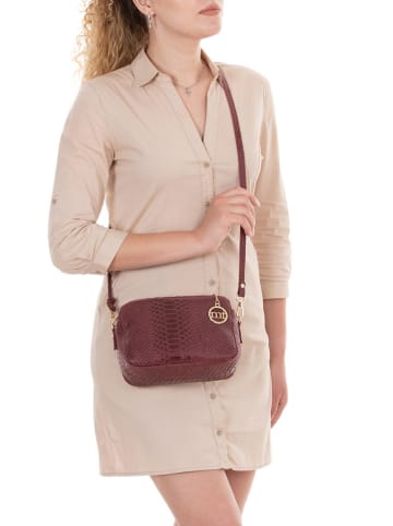 Mia Tomazzi Leder-Umhängetasche "Ortles" in Braun - (B)21 x (H)14 x (T)8 cm