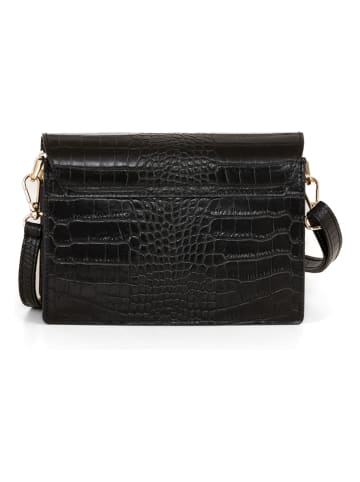 Mia Tomazzi Leren schoudertas zwart - (B)22 x (H)16 x (D)9 cm