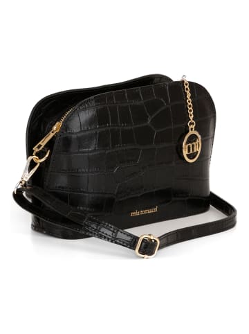 Mia Tomazzi Leder-Umhängetasche in Schwarz - (B)24 x (H)17 x (T)9 cm
