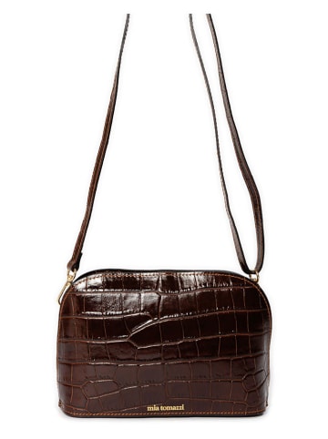 Mia Tomazzi Leren schoudertas ''Avancinio'' bruin - (B)24 x (H)17 x (D)9 cm