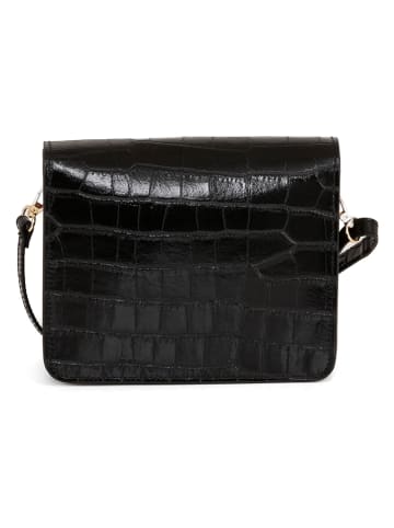 Mia Tomazzi Leren schoudertas zwart - (B)23 x (H)18 x (D)7 cm