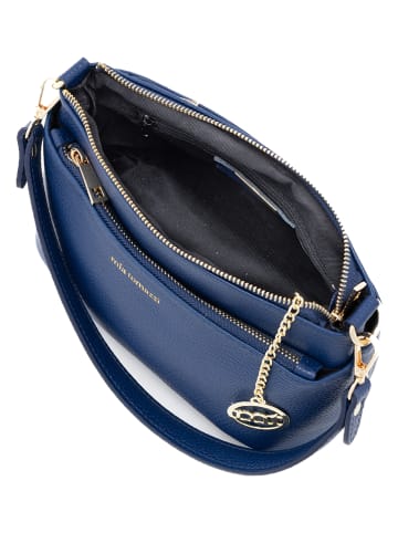 Mia Tomazzi Leren schoudertas "Bardolino" blauw - (B)25 x (H)17 x (D)13 cm