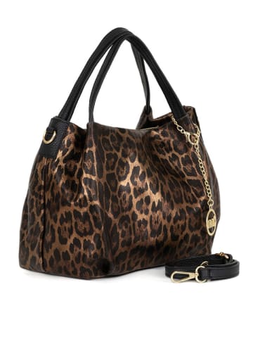 Mia Tomazzi Leder-Henkeltasche "Gioberti" in Braun - (B)27 x (H)21 x (T)14 cm