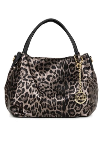 Mia Tomazzi Leder-Henkeltasche "Gioberti" in Taupe - (B)27 x (H)21 x (T)14 cm