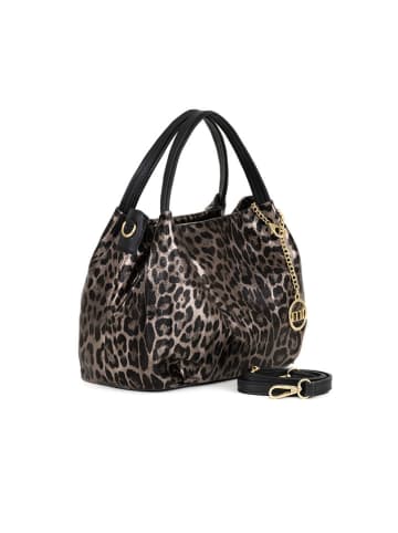 Mia Tomazzi Leren handtas "Gioberti" taupe - (B)27 x (H)21 x (D)14 cm