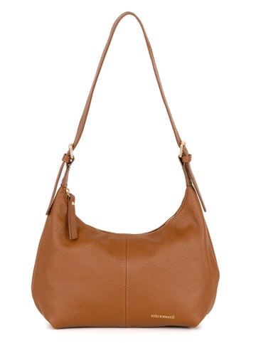 Mia Tomazzi Leren schoudertas "Ermanno" camel - (B)31 x (H)19 x (D)12 cm