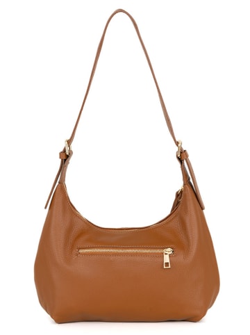 Mia Tomazzi Leder-Schultertasche "Ermanno" in Camel - (B)31 x (H)19 x (T)12 cm
