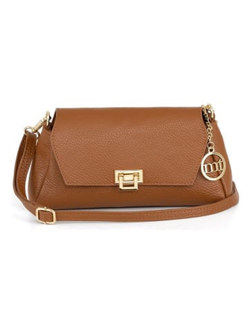 Mia Tomazzi Leder-Umhängetasche ''Berbera'' in Hellbraun - (B)27 x (H)16 x (T)8 cm