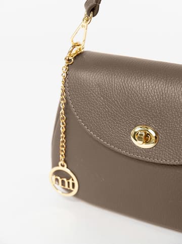 Mia Tomazzi Leren schoudertas "Evaristo" taupe - (B)23 x (H)16 x (D)6 cm