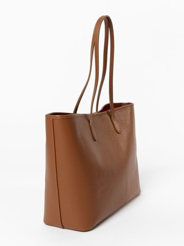 Mia Tomazzi Skórzana torebka w kolorze jasnobrązowym - 39 x 29 x 14 cm