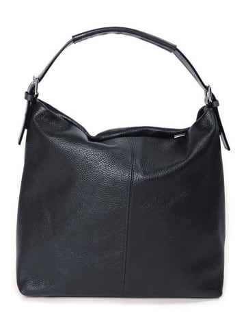 Mia Tomazzi Leren schoudertas ''Ferrucci'' zwart - (B)37 x (H)33 x (D)15,5 cm