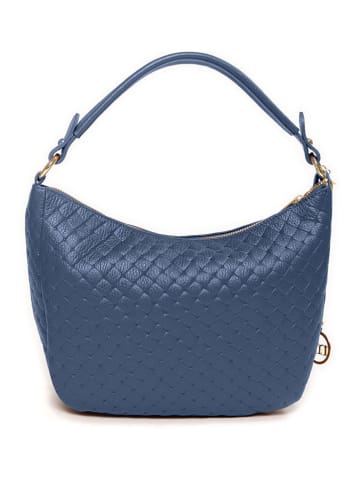 Mia Tomazzi Leren schoudertas "Cabrini" blauw - (B)28 x (H)20 x (D)8 cm