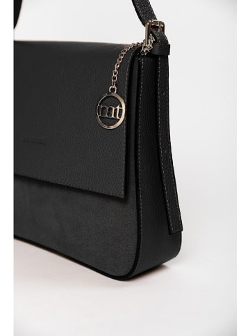 Mia Tomazzi Leren schoudertas ''Viminale'' zwart - (B)30 x (H)24 x (D)8 cm