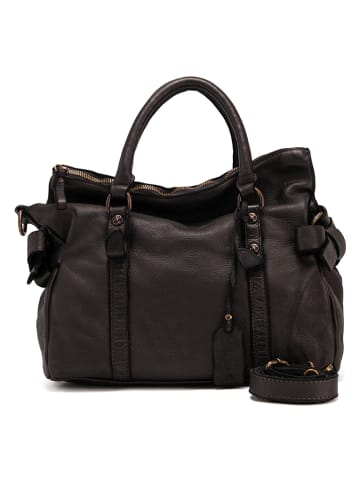 Melina C Leren handtas "Meduno" zwart - (B)31 x (H)25 x (D)13 cm