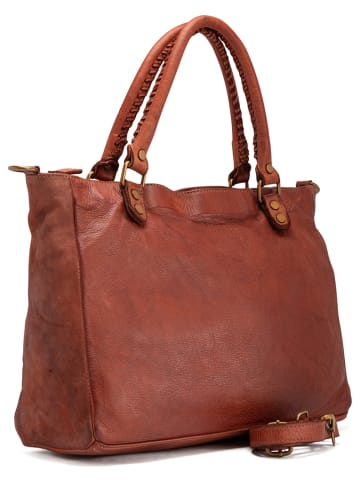 Melina C Leder-Henkeltasche in Braun - (B)38 x (H)28 x (T)18 cm