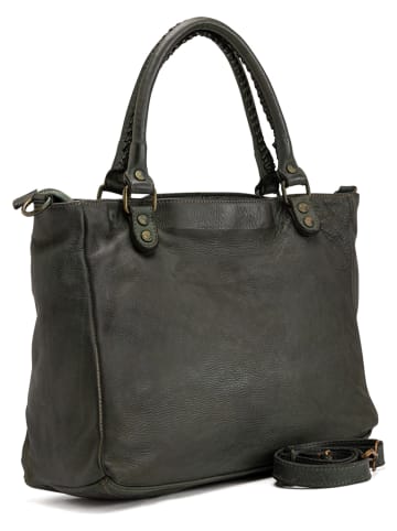 Melina C Skórzana torebka w kolorze ciemnozielonym - 38 x 28 x 18 cm