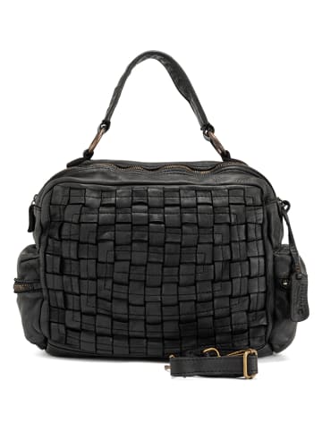 Melina C Skórzana torebka "Alonte" w kolorze czarnym - 36 x 28 x 15 cm