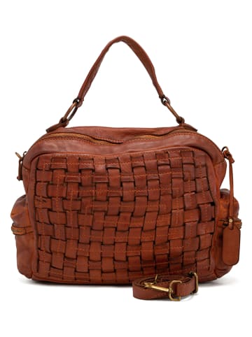 Melina C Leren handtas "Alonte" lichtbruin - (B)36 x (H)28 x (D)15 cm