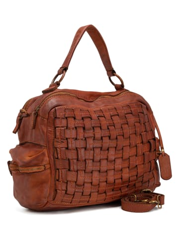 Melina C Leder-Henkeltasche "Alonte" in Hellbraun - (B)36 x (H)28 x (T)15 cm