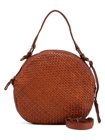 Melina C Leren handtas "Belfiore" lichtbruin - (B)25 x (H)23 x (D)6 cm