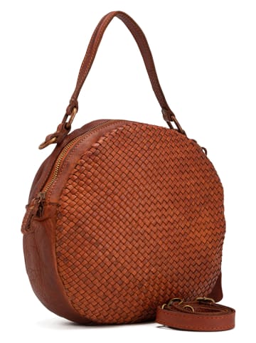 Melina C Leren handtas "Belfiore" lichtbruin - (B)25 x (H)23 x (D)6 cm