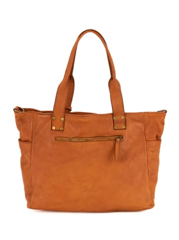Melina C Leren schoudertas "Adelfia" camel - (B)40 x (H)30 x (D)16 cm