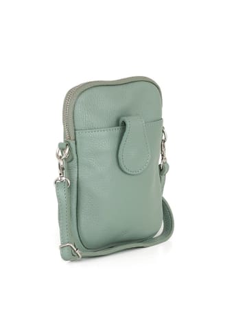 Lia Biassoni Leder-Handytasche "Paglia" in Mint - (B)15 x (H)20 x (T)1 cm