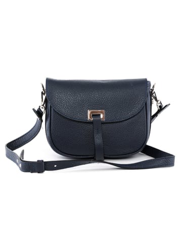 Lia Biassoni Leder-Umhängetasche "Neva" in Dunkelblau - (B)20 x (H)16 x (T)6 cm