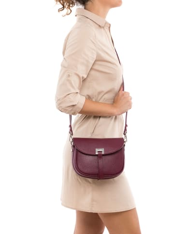 Lia Biassoni Leren schoudertas "Neva" bordeaux - (B)20 x (H)16 x (D)6 cm