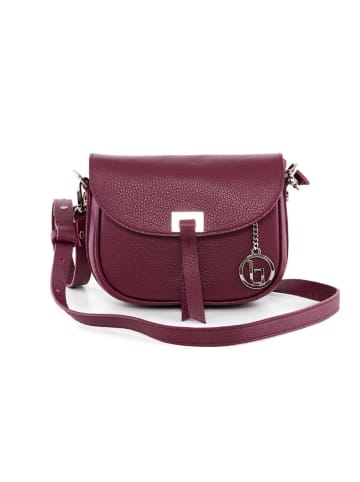 Lia Biassoni Leren schoudertas "Neva" bordeaux - (B)20 x (H)16 x (D)6 cm