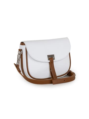 Lia Biassoni Leren schoudertas "Neva" wit - (B)20 x (H)16 x (D)6 cm