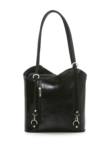 Lia Biassoni Leder-Schultertasche in Schwarz - (B)28 x (H)55 x (T)9 cm