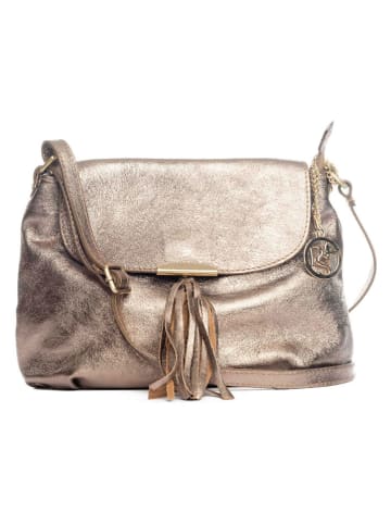 Pia Sassi Leder-Schultertasche "Serra Dolcerdome" in Gold - (B)27x (H)22 x (T)10 cm