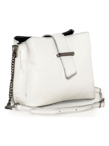 Mia Tomazzi Leren schoudertas "Cipria" wit - (B)21 x (H)17 x (D)10 cm