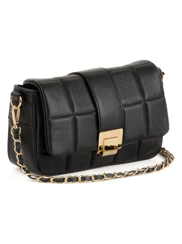 Mia Tomazzi Leren schoudertas zwart - (B)25 x (H)16 x (D)8 cm