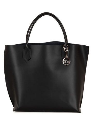 Mia Tomazzi Leder-Shopper "Cevedale" in Schwarz - (B)44 x (H)32 x (T)13 cm