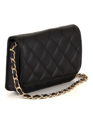 Mia Tomazzi Leren schoudertas "Ailanti" zwart - (B)19 x (H)14 x (D)4 cm