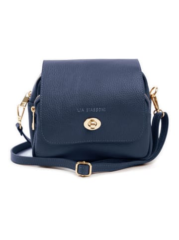 Lia Biassoni Leren schoudertas donkerblauw - (B)23 x (H)20 x (D)9 cm