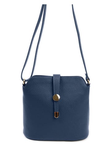 Lia Biassoni Leren schoudertas donkerblauw - (B)24 x (H)22 x (D)10 cm