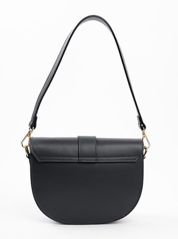 Lia Biassoni Leder-Schultertasche in Schwarz - (B)22 x (H)17 x (T)8 cm
