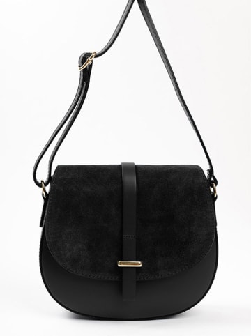 Lia Biassoni Leder-Umhängetasche  in Schwarz - (B)23 x (H)20 x (T)6 cm