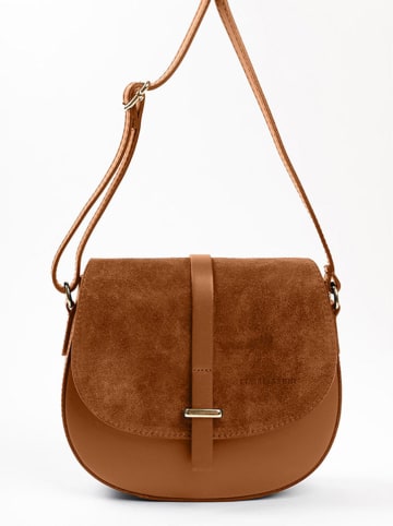 Lia Biassoni Leder-Umhängetasche  in Hellbraun - (B)23 x (H)20 x (T)6 cm