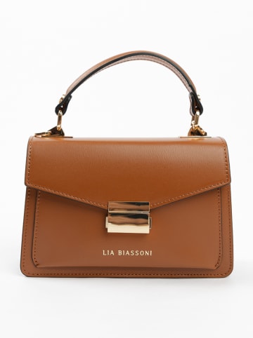 Lia Biassoni Leder-Henkeltasche in Hellbraun - (B)20 x (H)14 x (T)7 cm