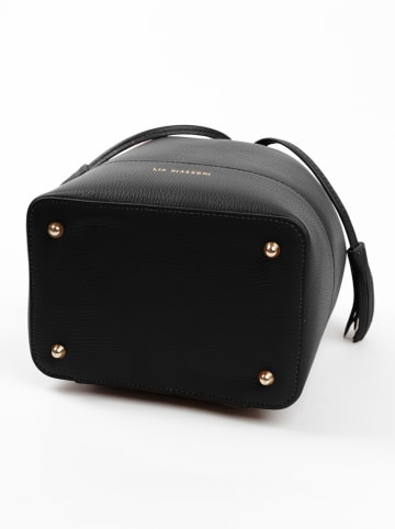 Lia Biassoni Leren handtas "Ancinale" zwart - (B)25 x (H)27 x (D)17 cm